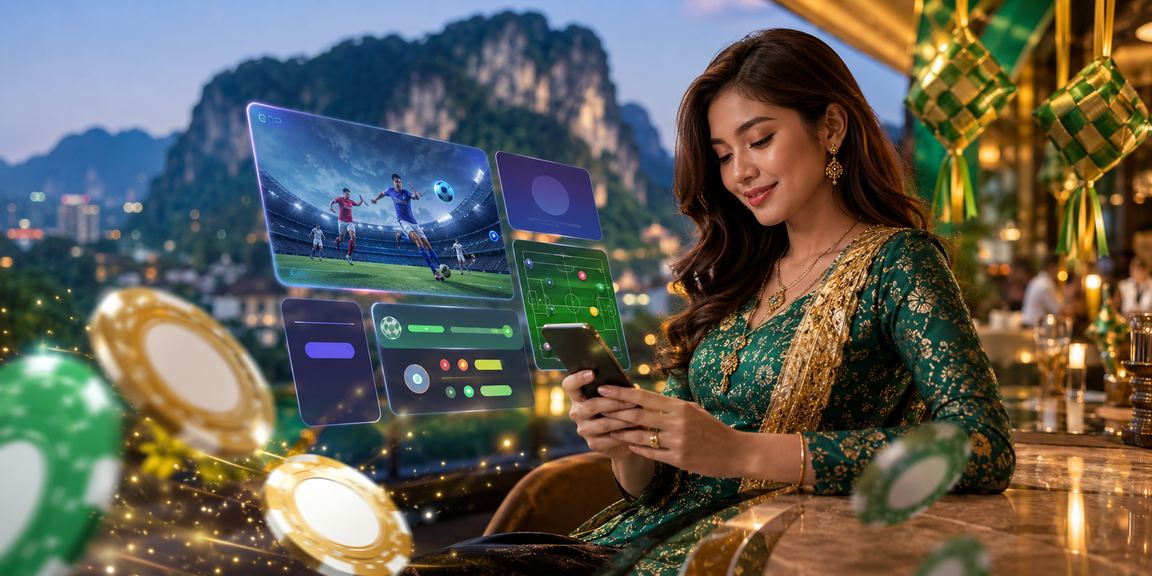 Pengguna Ipoh bermain kasino mudah alih semasa Hari Raya dengan telefon