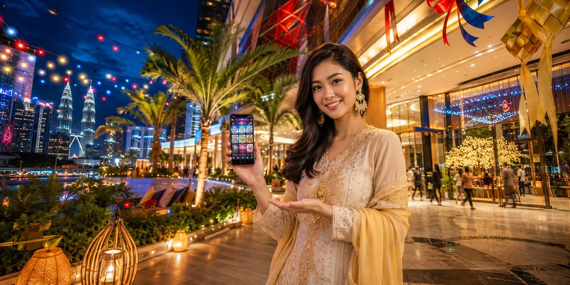 Suasana perayaan Hari Raya dengan aplikasi kasino Kuala Lumpur melalui platform usj9